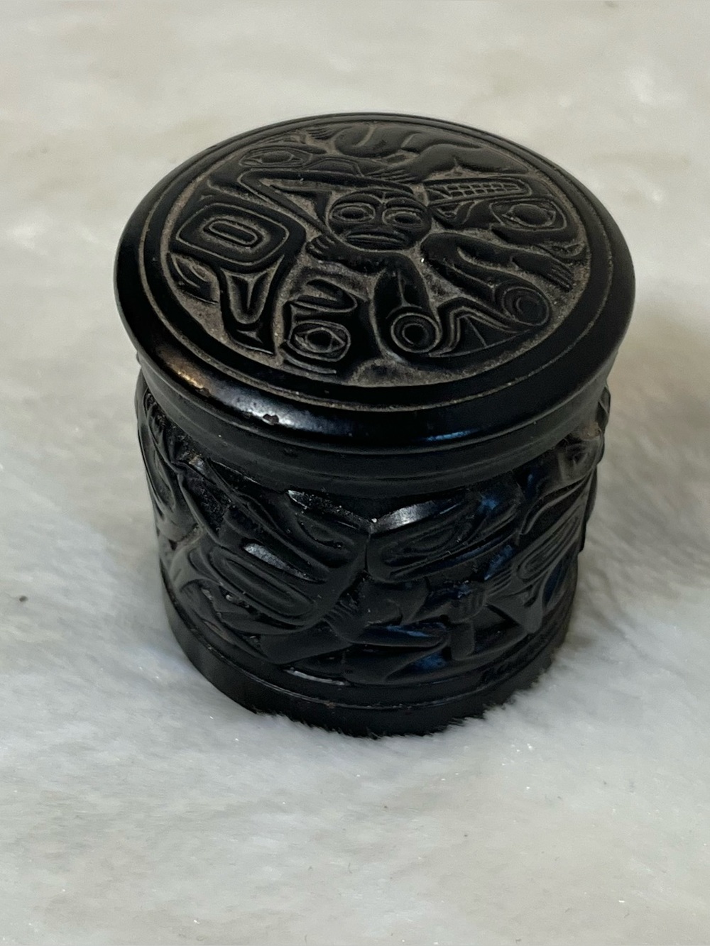 Boma Totem Design 2” Trinket Box w/Lid Pacific Tribal Native